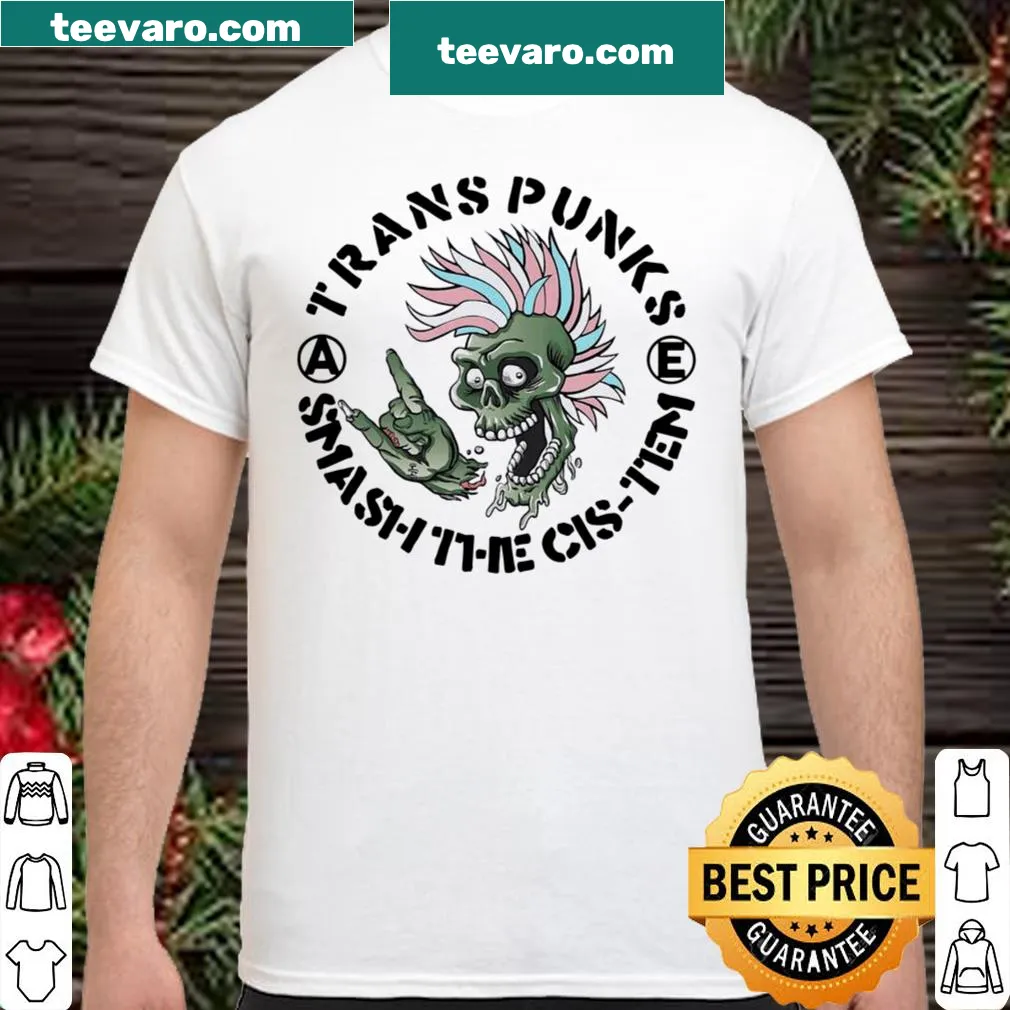 Bold cartoon skull shirt with punk rock theme, addressing social issues