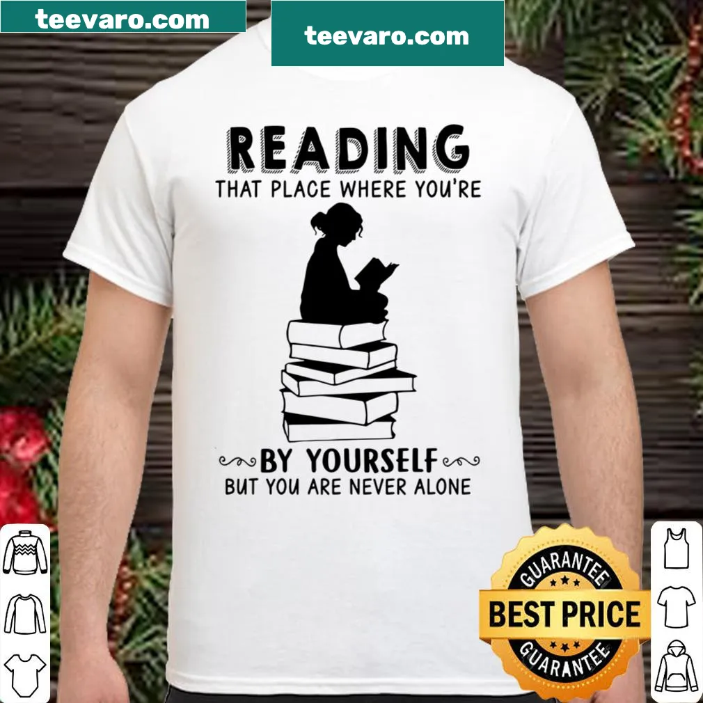 Shirt with abstract typography celebrating reading and solitude, clever text design