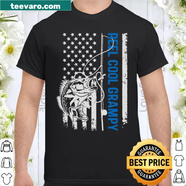 Vintage illustration of fishing theme for grandpas on a t-shirt