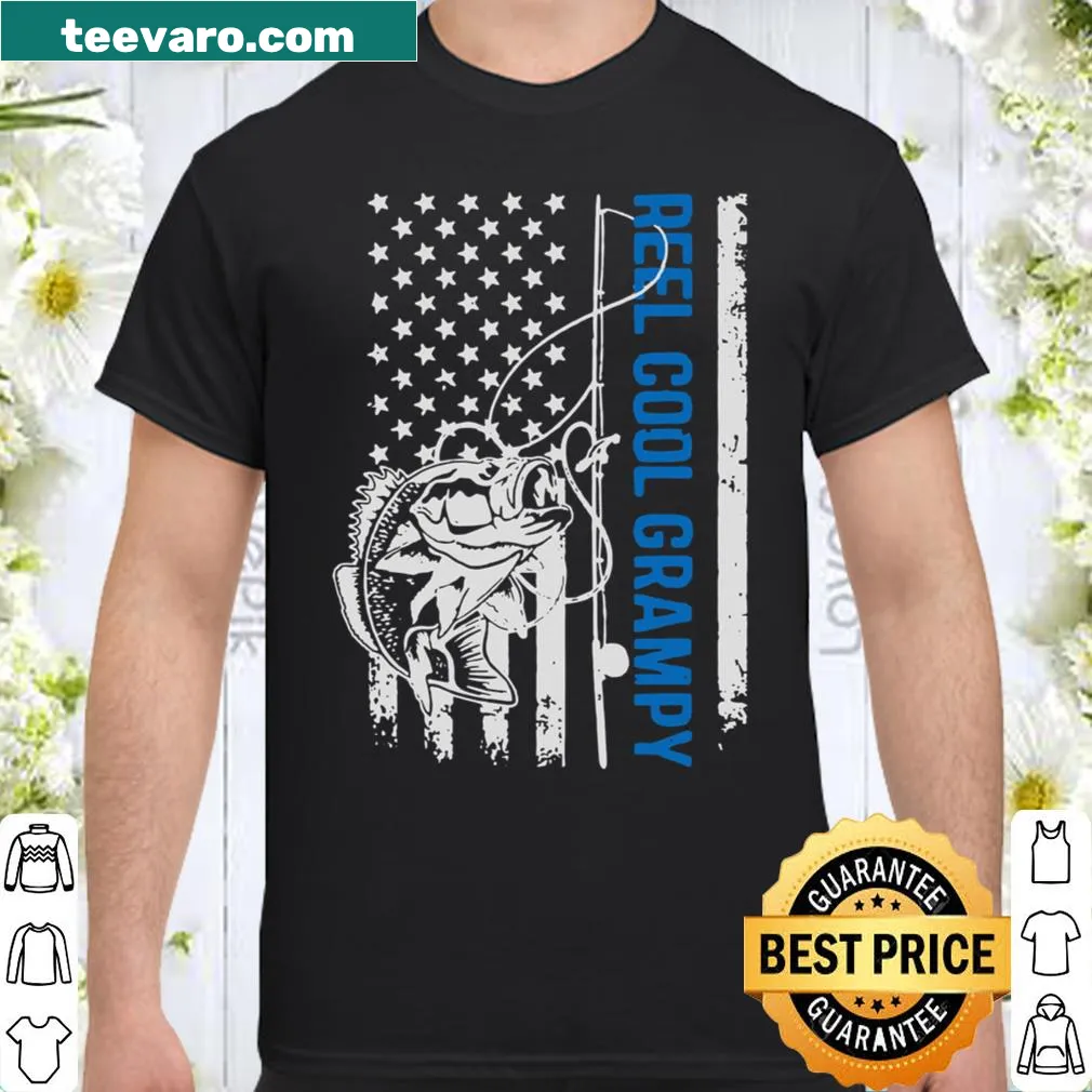 Vintage illustration of fishing theme for grandpas on a t-shirt