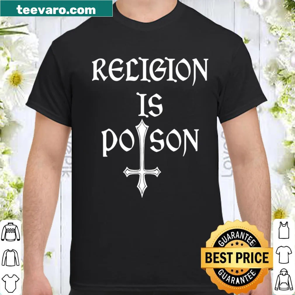 Gothic statement tee challenging religious beliefs