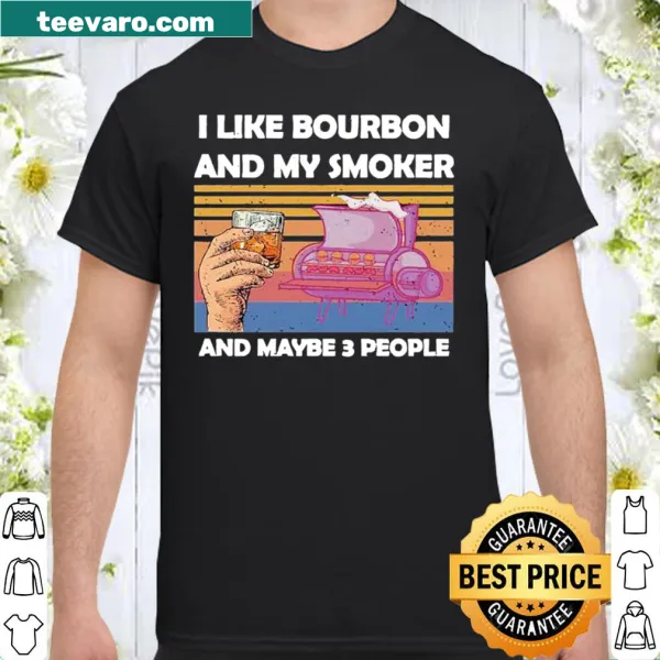 Vintage style shirt with humorous text about bourbon and smoking