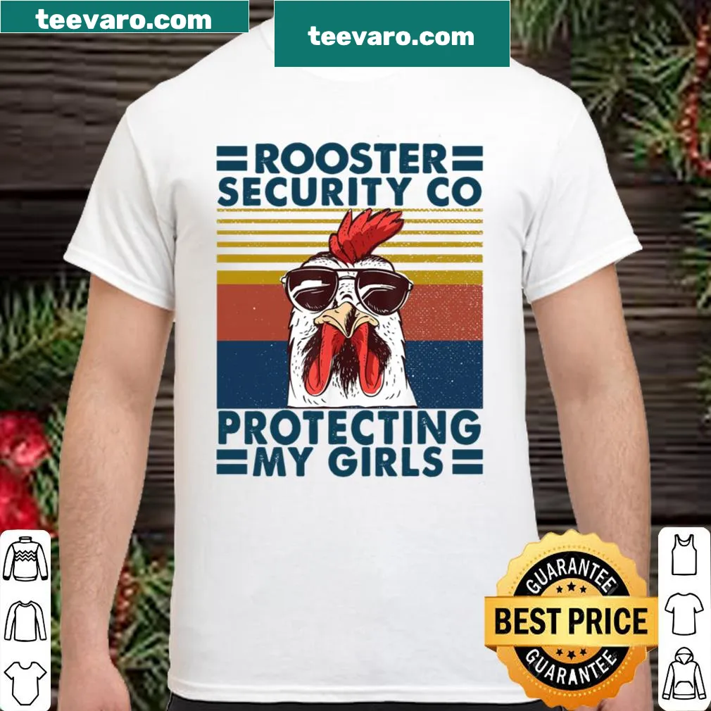 Vintage-style shirt featuring a rooster and 'Rooster Security Co' text.