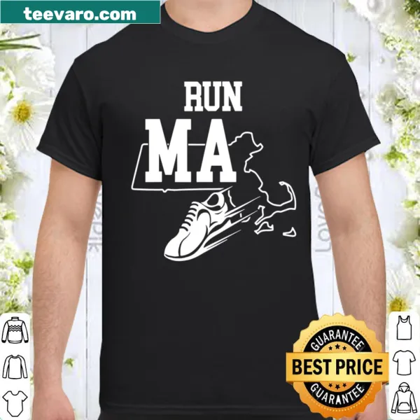 Running shirt with 'Run Massachusetts' text design