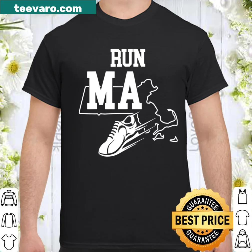 Running shirt with 'Run Massachusetts' text design