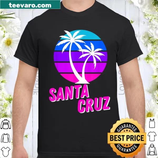 Vintage Santa Cruz beach and surfing-themed graphic shirt