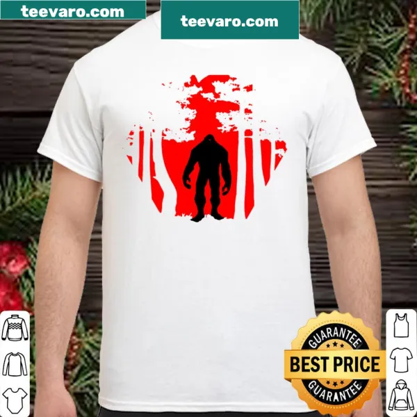 Mystical Bigfoot illustration in a dark forest setting