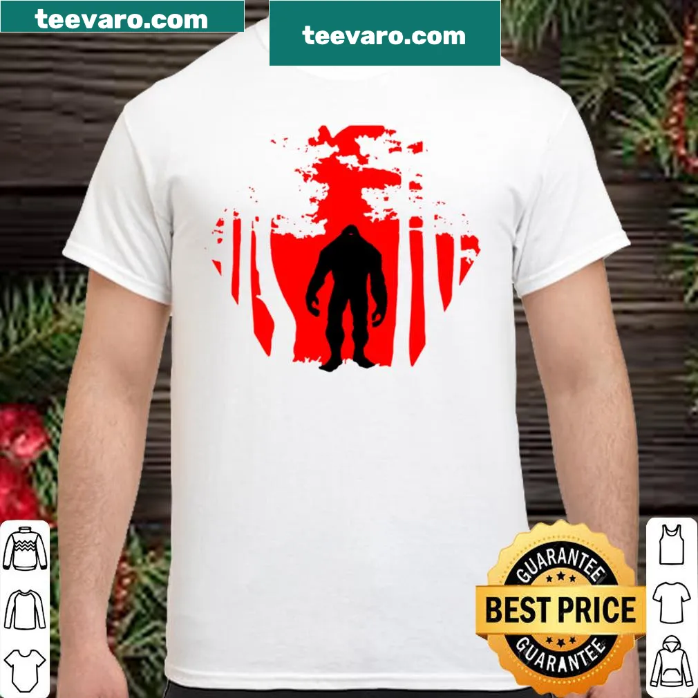 Mystical Bigfoot illustration in a dark forest setting