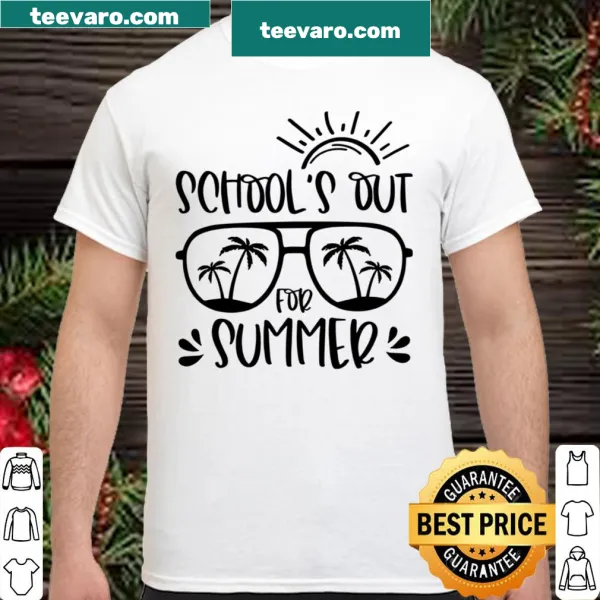 Teacher's summer shirt with playful last day of school graphic