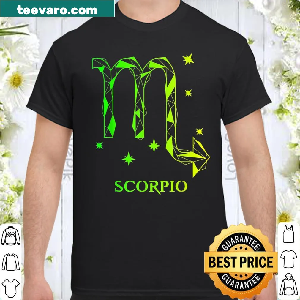 Zodiac Scorpio graphic shirt with astrological symbols