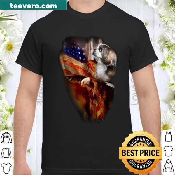 Shih Tzu shirt with whimsical design featuring American wings