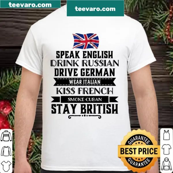Shirt with playful phrases about different nationalities