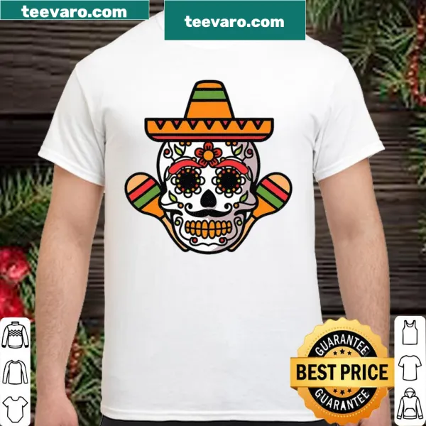 Sugar skull design with sombrero for Cinco De Mayo parties.