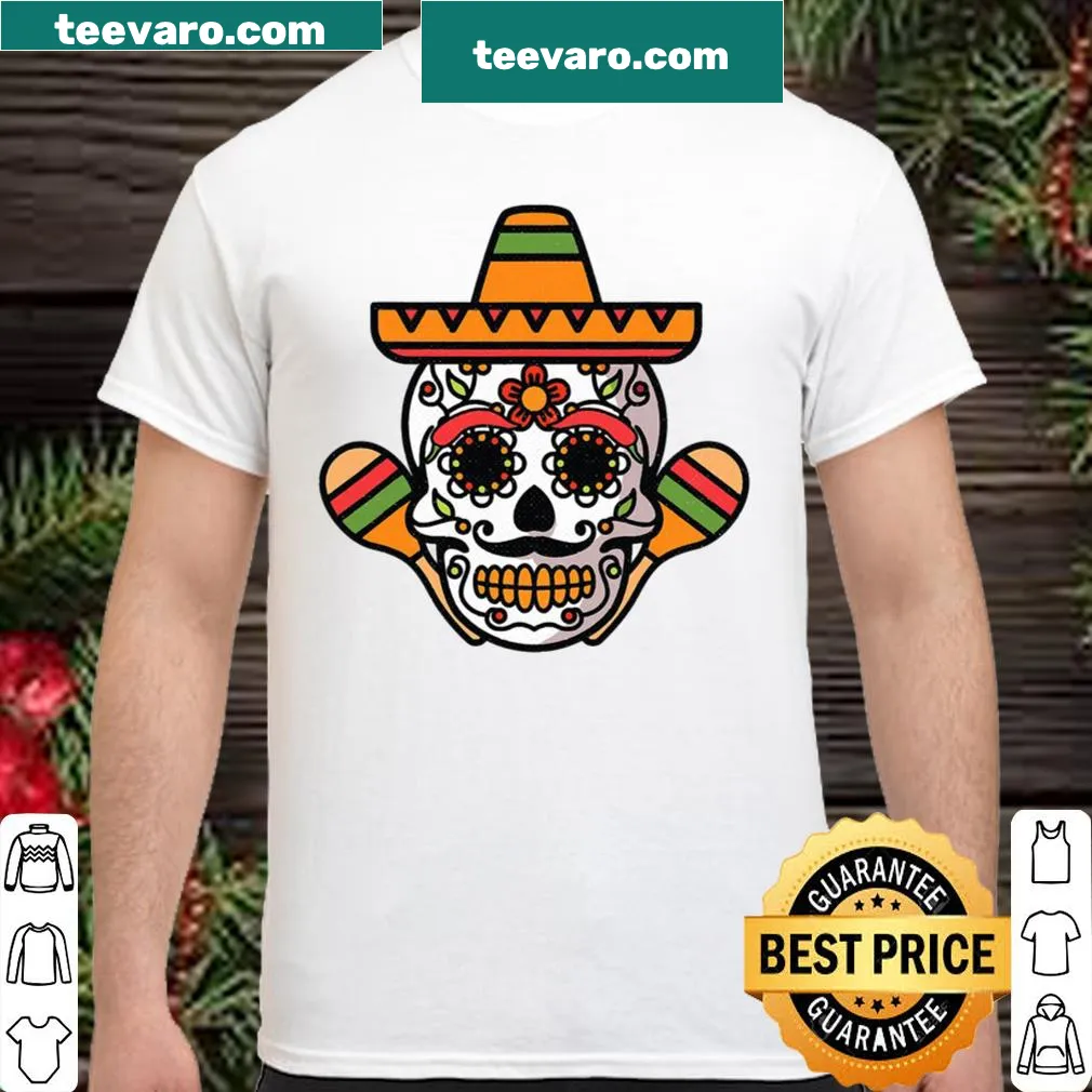 Sugar skull design with sombrero for Cinco De Mayo parties.