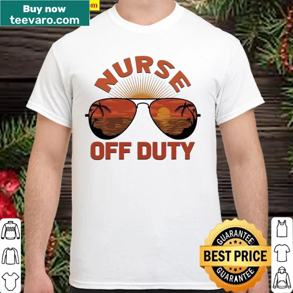 Cheerful graphic of sunglasses with Nurse Off Duty text for summer
