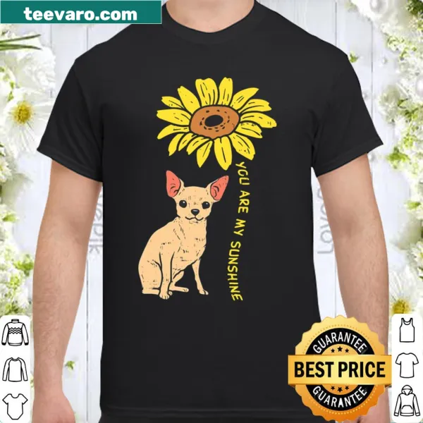 Shirt with Chihuahua graphic and sunflower design for dog lovers
