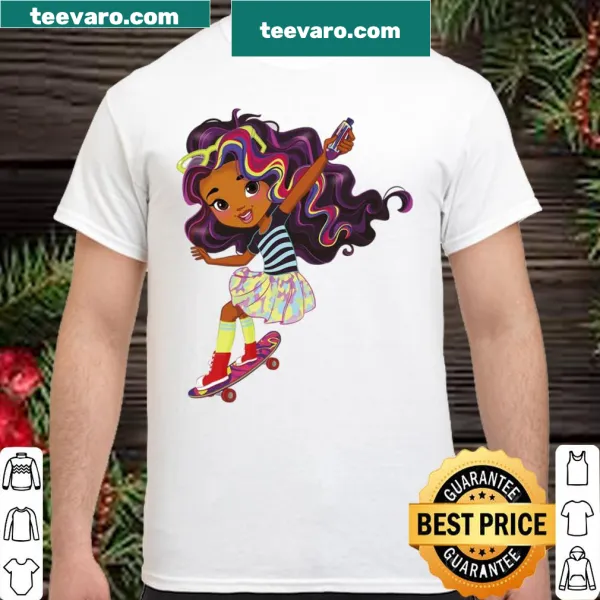 Skateboarding action pose illustration for kids' shirt