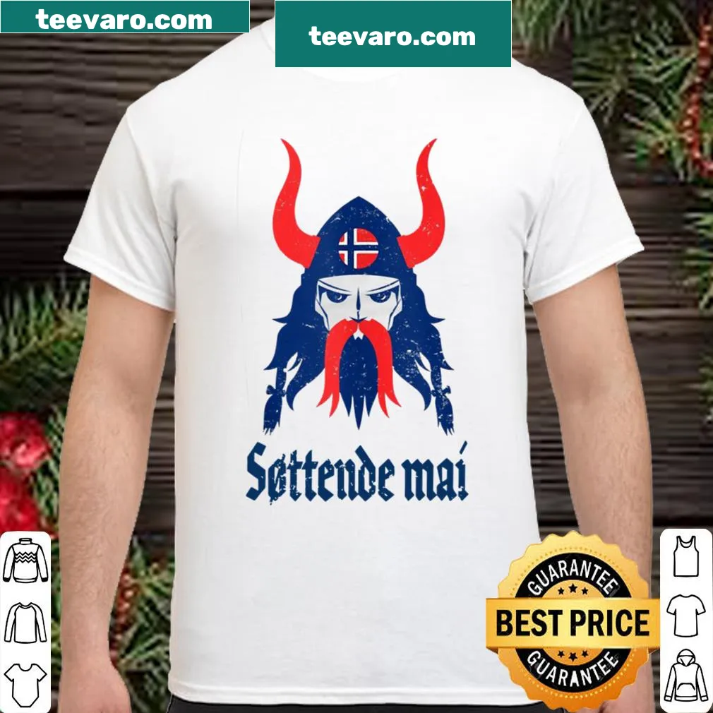 Vintage Viking ship graphic for Norwegian Constitution Day