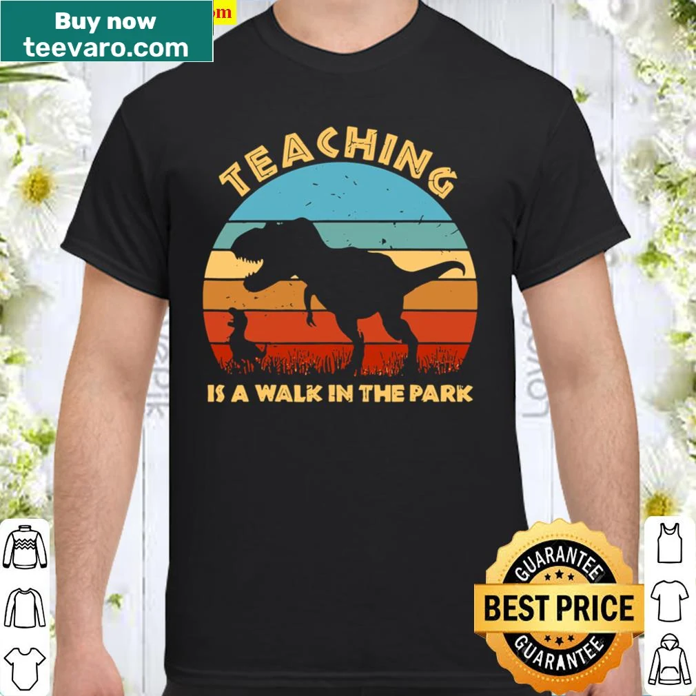 Shirt with playful dinosaur graphic about teaching