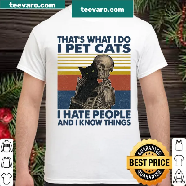 Funny cat lover t-shirt with a humorous text statement about cats and people