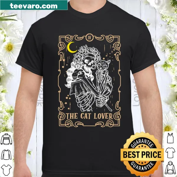 Vintage tarot card design featuring a cat with occult symbols