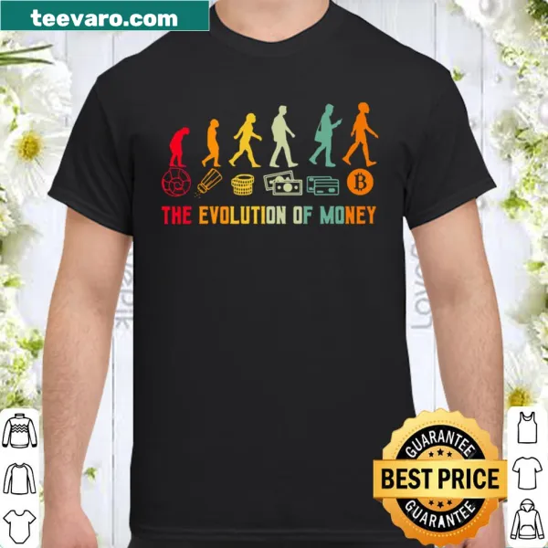 Minimalist shirt featuring Bitcoin and cryptocurrency evolution graphic
