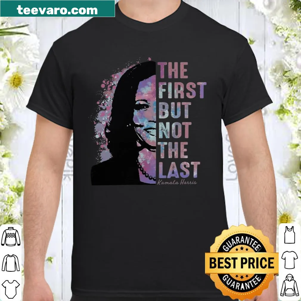 Empowering shirt celebrating Kamala Harris's historic role with a proud graphic.