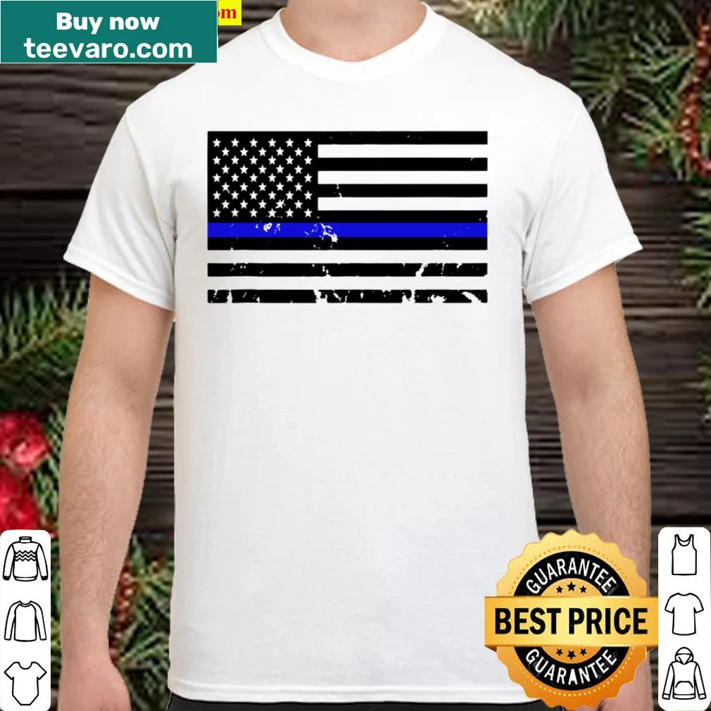 Thin Blue Line emblem on tank top to support law enforcement