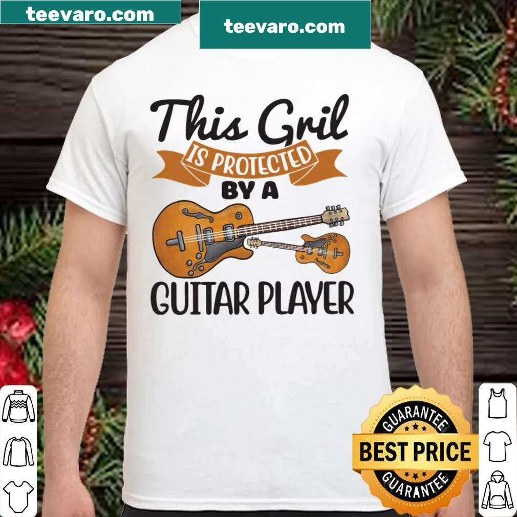 Illustration of a guitar player with a protective message for a girlfriend