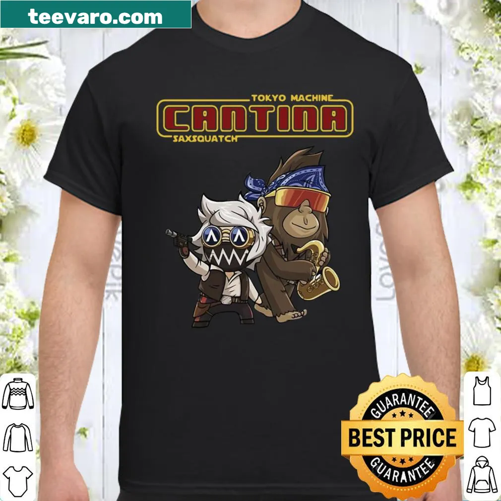 Cartoon Saxsquatch graphic T-shirt by Tokyo Machine