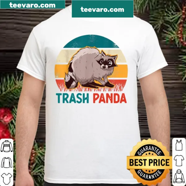 Cartoon raccoon design on a cute trash panda T-shirt