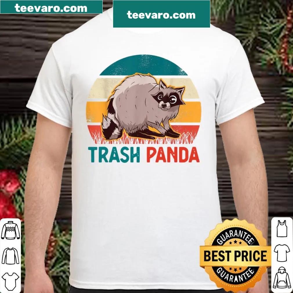 Cartoon raccoon design on a cute trash panda T-shirt