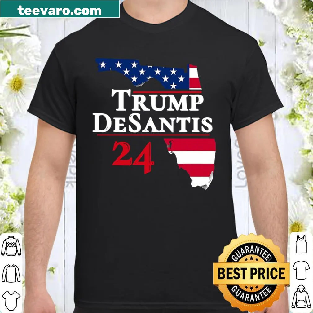 Bold Trump DeSantis 2024 election shirt with clear typography