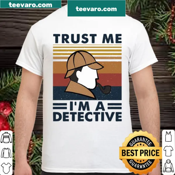 Vintage distressed shirt with bold 'Trust me, I'm a detective' text