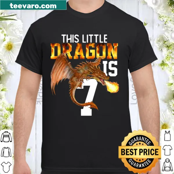Playful dragon design for a 7th birthday shirt