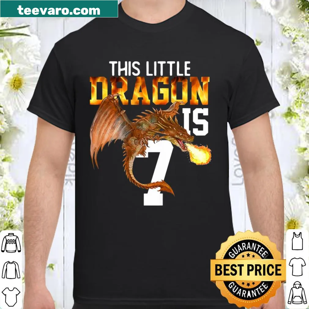 Playful dragon design for a 7th birthday shirt