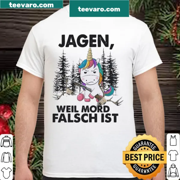 Playful unicorn hunting shirt with humorous message