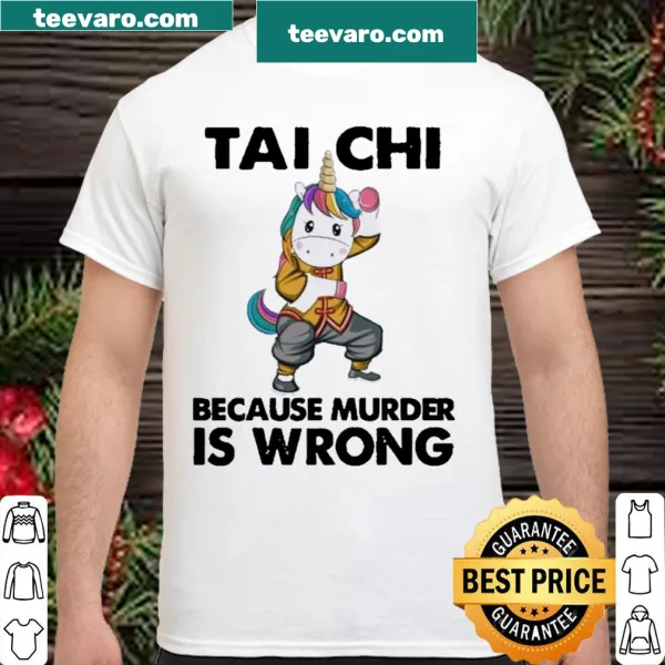 Whimsical unicorn Tai Chi shirt with humorous text