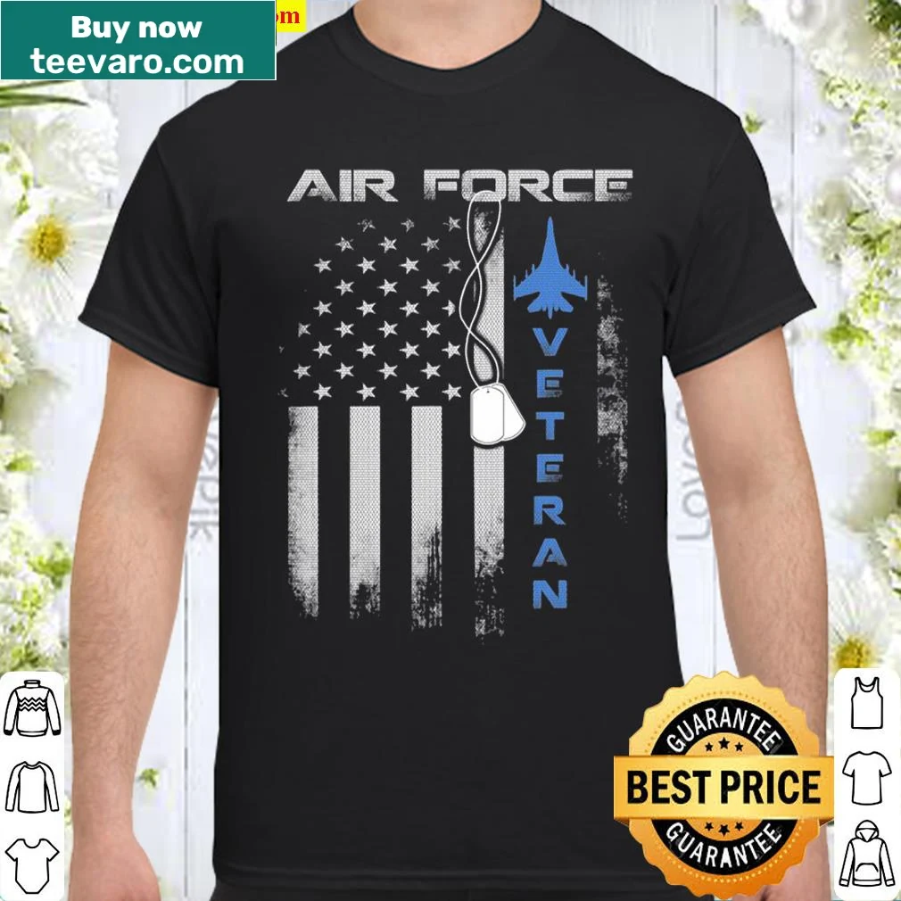 Veteran US Air Force shirt featuring American flag graphic