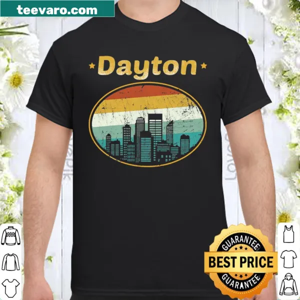 Vintage Dayton Ohio skyline graphic t-shirt