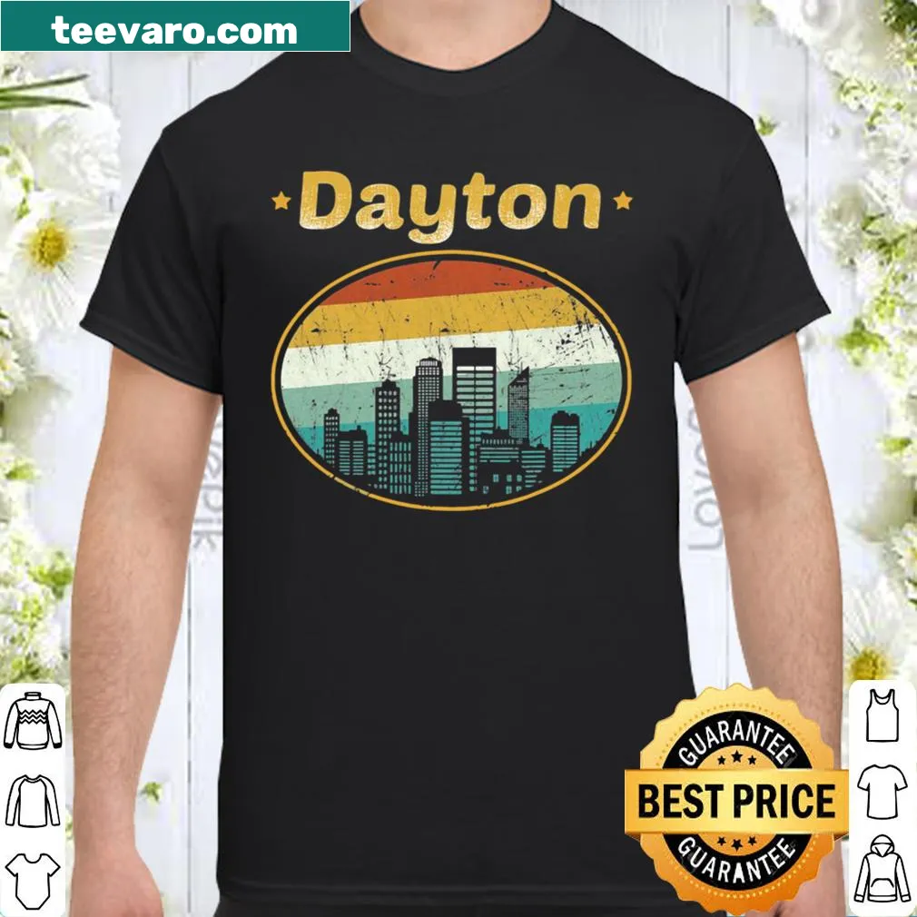 Vintage Dayton Ohio skyline graphic t-shirt