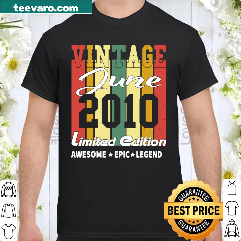 Vintage birthday decoration t-shirt for June 2010