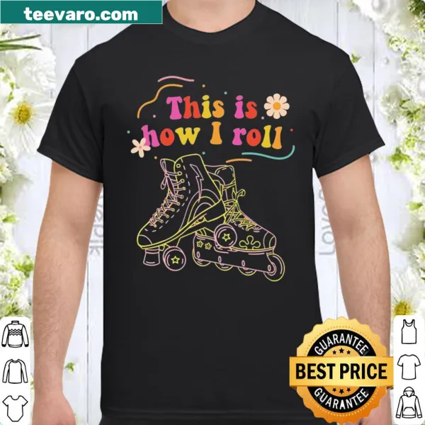 Retro shirt featuring inline skates and a fun skating slogan.