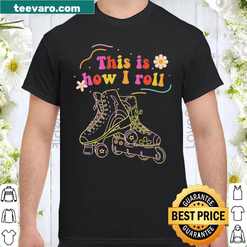 Retro shirt featuring inline skates and a fun skating slogan.