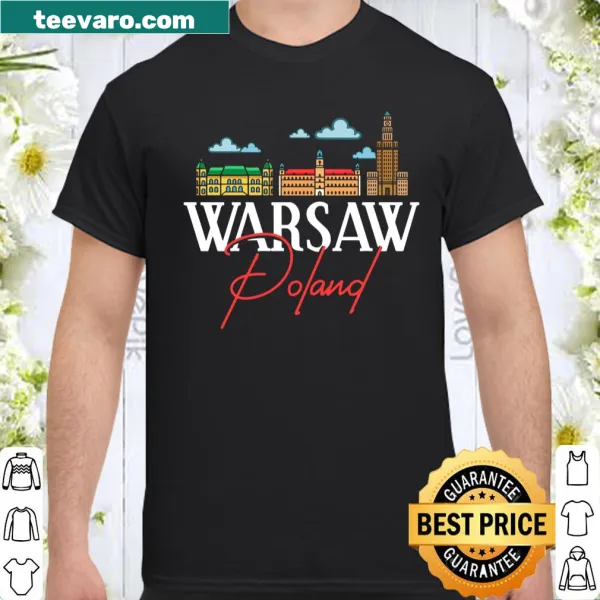Warsaw skyline t-shirt featuring city map illustration
