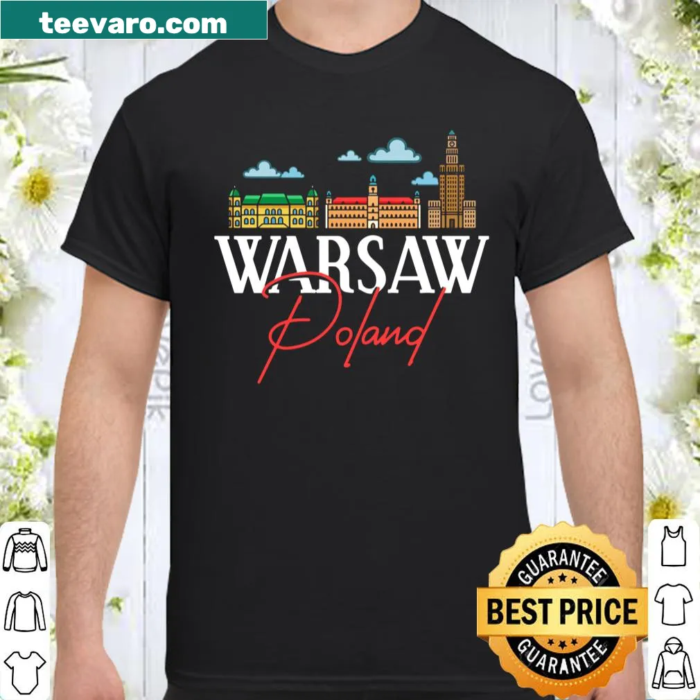 Warsaw skyline t-shirt featuring city map illustration