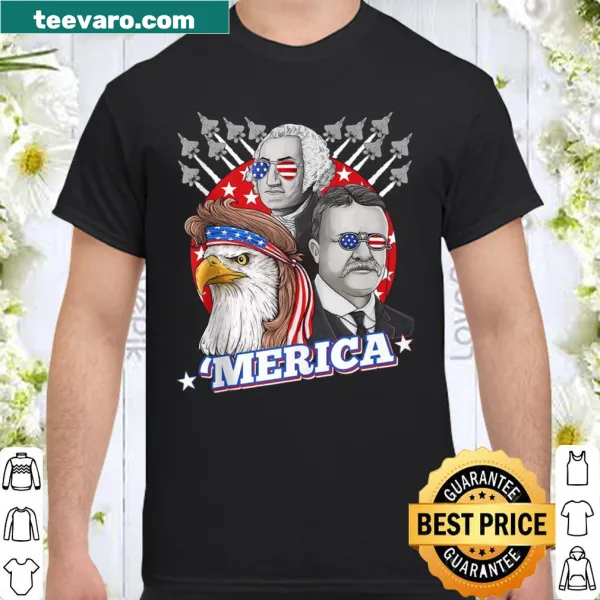 Patriotic 4th of July shirt featuring a bald eagle.