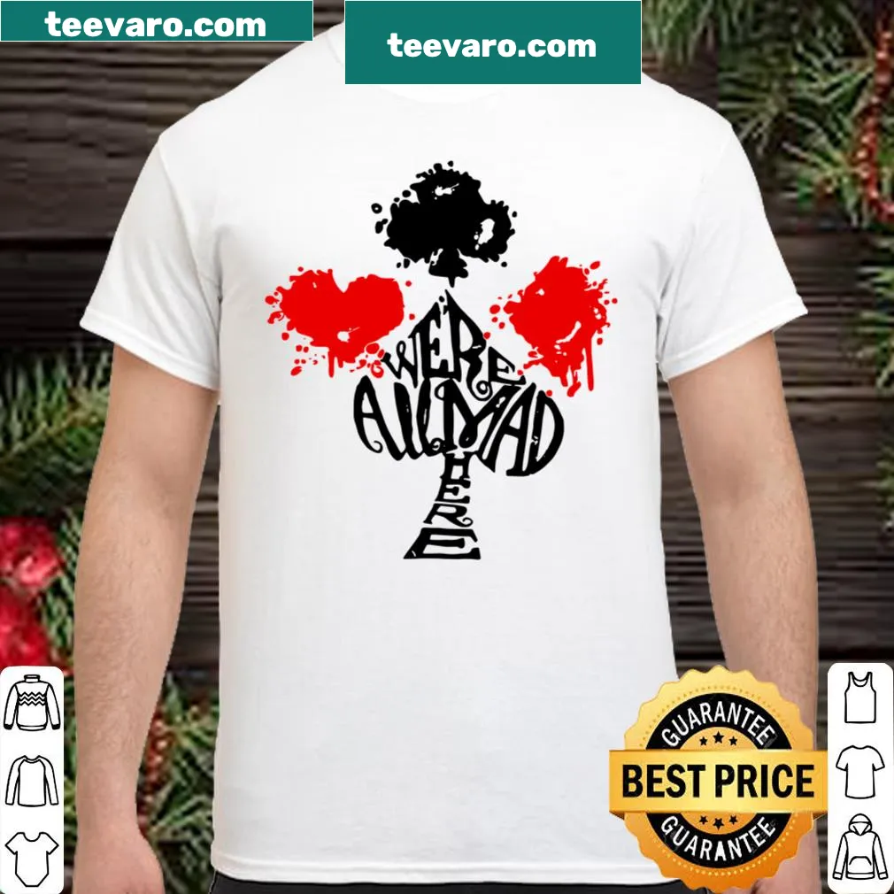 Alice in Wonderland themed t-shirt with playing cards