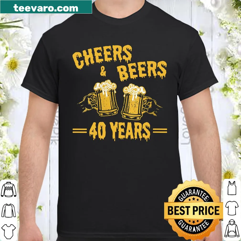 Celebratory shirt with Cheers & Beers design for 40th birthday