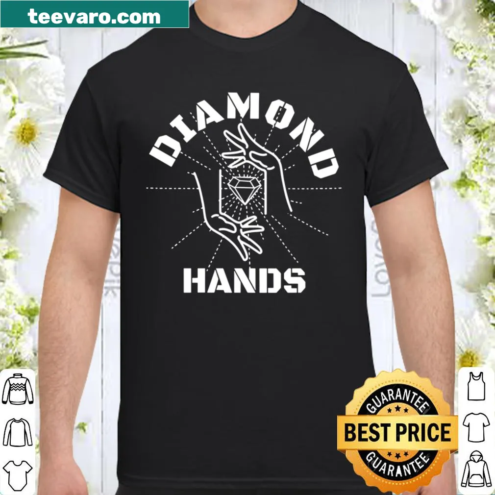 Shirt with humorous stock market phrase 'Diamond Hands Autist' in white text